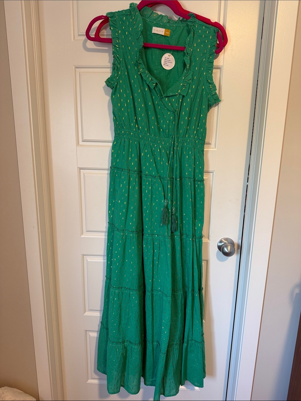 Vineyard Vines Green Sleeveless Tiered Maxi Dress